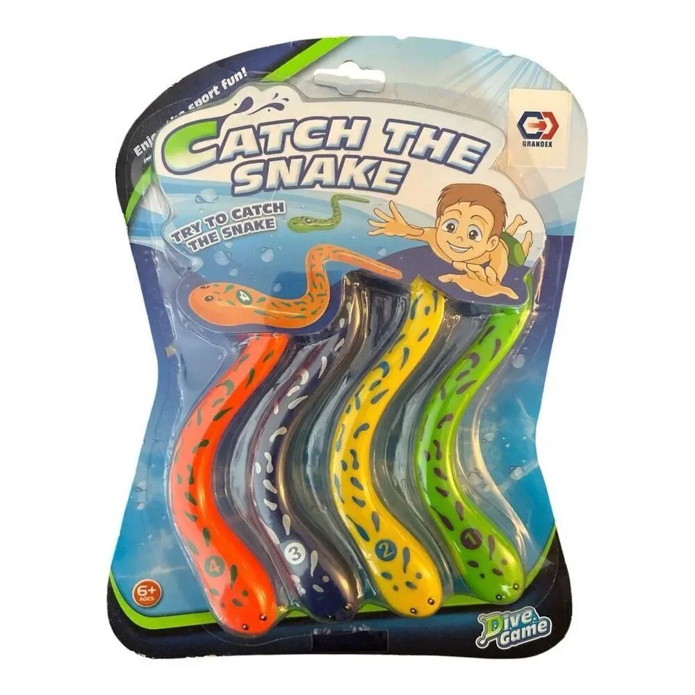 Snake Catch Dive Game Pool Toy Set 4 Weighted Water Snakes Summer Underwater